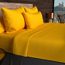 Soleil d'ocre Lenzuolo con Angoli 140 x 190 cm in Cotone Tinta Unita Giallo