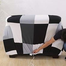 Morbuy Copridivano Copridivano Elasticizzato Fodera Copridivani Universale per Divano con Corda Fissa Sofa Protettore Copertura Divano Antiscivolo (4 posti,Bianco e Nero)