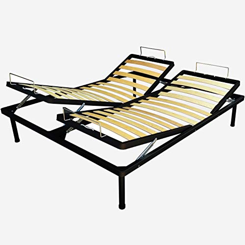 DOLCI SOGNI Rete Matrimoniale 160x190 con Testiera e Pediera Inclinabili, Regolazione Manuale, Ideale per Gravidanza, Struttura Letto Matrimoniale 160x190, Doghe Letto Matrimoniale, 100% Made in Italy