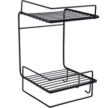 WMYATING salvaspazio sicuro, comodo e bello scaffale per doccia, mensole da bagno, mensole da parete, in ferro per bagno, cucina, nero (colore: nero)