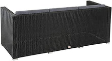 Mobili da giardino Set di divano 3 sedile, vite di sedile per il tempo libero Gruppo di vimini, rattan mobili divano set di pasto giardino set balcone set,Black