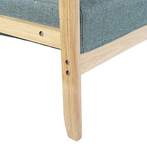 Cikonielf Divano da salotto a 2 posti, in tessuto e legno con braccioli, per soggiorno, camera da letto e soggiorno, stile nordico, 61 x 113,6 x 73,5 cm