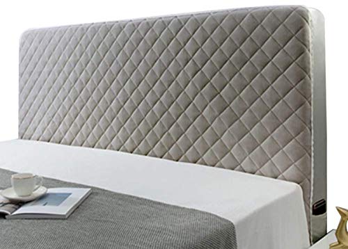 Fodere per Copri Testiera per Testata Singola/Doppia/Matrimoniale, Copritestata del Letto Copri Schienale Antiscivolo Elasticizzato e Antipolvere Addensare La Decorazione,Lightgray-180x70cm