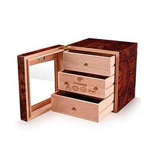 KANJJ-YU Cigar Box, Cigar Humidor Legno di Cedro trasparente Tetto apribile grande capacità Piccolo tre strati Idratante Box Cigar Box, Cigar Humidor e sigari accessori for fumatori, Rosewood Buon umo