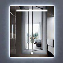 styleglass Specchio da Bagno Rettangolare Personalizzabile Mogan 60 x 70 cm, Kit Fissaggio Murale Incluso, Grado di Protezione IP20 Retroilluminato solo nella parte sabbiata