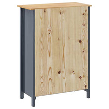 Ausla - Mobiletto con 4 cassetti, cassettiera bianca in legno di pino massiccio, per soggiorno, ingresso e camera da letto, 79 x 40 x 110 cm, grigio e marrone miele