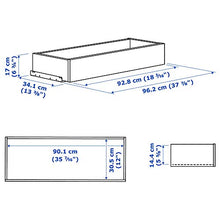 KOMPLEMENT cassetto con frontale in vetro 92,8x34,1x16 cm nero-marrone