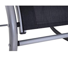 Outsunny Sedia a Dondolo Impermeabile Telaio da Giardino in Alluminio Tessuto di Textilene 120x61x88cm Nero