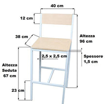yelloo MOD. JESOLO Set 2 SGABELLI Bar Sgabelli Alti Sgabelli da Bar Arredamento Cucina SEDIE MOBILI CASA