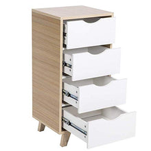 Attrezzatura Armadio portaoggetti Wghz Cassetto in Legno Comò Armadio da Terra Comodino Moderno Tavolo Divano con 4 cassetti per Bagno Cucina Soggiorno Home Office Bianco 14x13x31 Pollici (4 Ripiani)