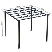 Outsunny Pergola Pergola da Giardino Decorabile Rampicanti Palloncini in Ferro 300 x 300 x 230 cm Nero
