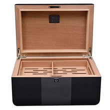 ZLMMY Fibra di Carbonio Design Artigianale Moderna Cedar Humidor con Front Digitale igrometro e umidificatore Gel