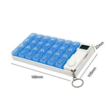 SXLZ Portapillole Organizer Timer Elettronico per Pillole Promemoria Farmaco Automatico con Schermo di Visualizzazione, 28 Scomparti con Sveglie