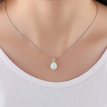 Collana In Argento Sterling, 925 Sterling Argento Stile Moda Personalizzato Cristallo Geometrico Opalnecklace, Adatto Per La Festa Della Mamma, Regali Di Anniversario E Regali Di Compleanno