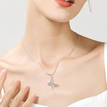 Baoxiaohed Collana in Argento Sterling,925 Sterling Argento Farfalla Tinta Unita Snake Chain Collana, Utilizzata Come Regalo per La Festa della Mamma, Feste, Compleanni E Anniversari