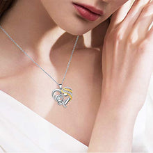 Baoxiaohed Collana in Argento Sterling, Collana A Ciondolo Singolo Cuore in Stile Argento Sterling 925, Adatta per Festa della Mamma, Regali di Anniversario E Regali di Compleanno