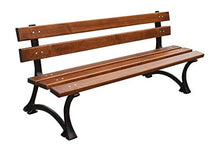 GardeTech Panca da Giardino con Schienale | 150 cm di Lunghezza | Realizzato in Legno massello e ghisa massello Laccato | Ontano | City
