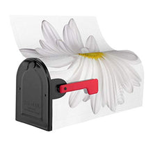Copre cassetta delle lettere magnetiche con margherite bianche, design unico, per giardino, giardino, cortile, dimensioni standard, 53 x 45 cm