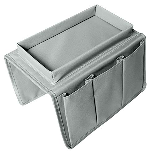 THEE Bracciolo Portaoggetti da Appendere Sedia da Scrivania Divano Slipcovers TV Telecomando Controller Supporto Borsa Organizer da Tavolo Grigio