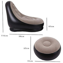ZWNLL - Divano gonfiabile portatile con poggiapiedi, pieghevole, pieghevole, per casa, interni, esterni, campeggio, giardino