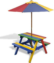 CASTOR Tavolo da Picnic all'aperto Tavolo da Picnic per Bambini e panche con ombrellone per Bambini Parasole all'aperto Parasole all'aperto Parasole all'aperto BBQ Party Table
