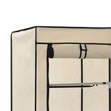Tidyard Armadio con Scomparti e Aste,Armadio Camera da Letto,Scarpiera Armadio Salvaspazio Crema 150x45x175 cm in Tessuto