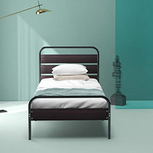 belupai Telaio letto con testiera e pedana in legno, telaio singolo in metallo con grande spazio per adulti, bambini e ragazzi, facile da montare (nero, 90 x 200 cm)