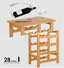 JPVGIA Wine Rack 28 Bottle Wine Rack Holder 7 Livello Vino Bagagli Shelving bambù 47 × 29 × 94 Centimetri