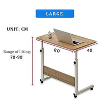 SXGKY Tavolo da Letto D'ospedale End Table,Portatile Tavolo Laptop con Ruote,Tavolino, Scrivania,Altezza Regolabile Scrivania Portatile FF (Color : 80 * 40 Maple Color)
