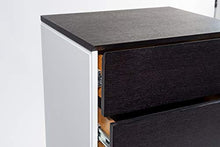 D.G.M. Srl Settimanale Cassettiera comò Verticale Duo con 6 cassetti, Legno con Finitura Wengé e Bianco, L.55 x P.45 x H.110 cm