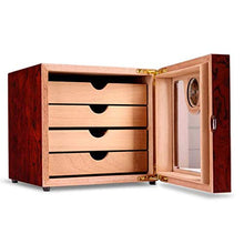 FGDSA Umidificatori,Cigar Mellow Cedar Wood Scatola per Sigari Idratante A Quattro Strati di Grande capacità per Club di Home Office (Colore: Marrone, Dimensioni: 24 * 22 * 24 Cm)