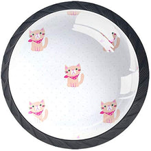Cartoon Cat Design Pomelli per Porta Set di 4 Pomelli per Mobili Manopole per Cassetti Cucina Armadio Vetro