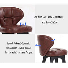 XEWNEGTZI Sgabelli da Bar in Legno Massello, Sgabello Alto Moderno E Semplice, con Sedile in PU E Sedia con Schienale per La Casa, per Sedie da Bancone/Ristorante/Bar (6 Colori)(Color:Marrone)
