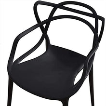 WellingA 4 Pezzi di sedie Moderne Pranzo Set di sedie Giardino per Esterni Sedia Patio Poltrona Ufficio impilabile,Nero