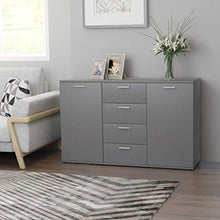 Lasamot Credenza Mobile Laterale Armadio da Cucina Costumista Mobilia Armadio Multiuso Mobiletto del Bagno Truciolare Grigio 120 × 35,5 × 75 cm