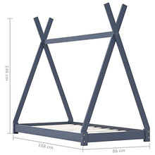 FAMIROSA Giroletto per Bambini Grigio in Legno Massello di Pino 80x160cm-3362