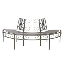 greemotion 416392 Panchina Semicircolare da Albero Toulouse in Acciaio, 195 x 100 x 83 cm, Grigio, 195x100x83 cm