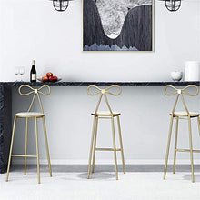 GYPPG Barstools Bar Stool Backrest Footrest Counter Chairs Cafe Kitchen Leisure Dining Faux Leather Upholstered Living Room Gold Metal Legs Creative Simple Dressing Chair