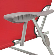 Lechnical Lettino,Lettino,Sdraio reclinabile con Parasole,Schienale Pieghevole e Regolabile, Leggero, lettini da Sole con tettuccio per Struttura in Acciaio da Giardino, Rosso