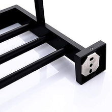 JKCKHA Northern Europe. Tovagliolo di Bagno Rails, 304 in Acciaio Inox Satinato Nero portasciugamani Accessori da Bagno Mensola Portasciugamani