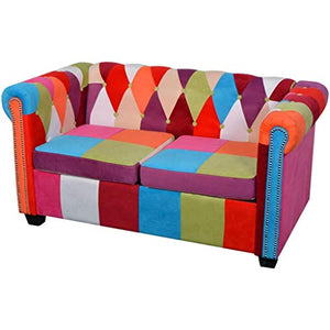 vidaXL Chesterfield Divano a 2 Posti Casa Salotto Ufficio Bar in Tessuto