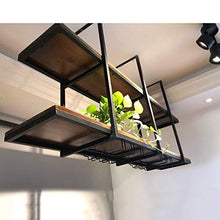 MoDi Industrial Style Legno Solido Bar Hanging Wine Rack Ferro Battuto Wall Decoration Rack soffitto Rack Fiore Rack Bagagli Rack Rack Wine Glass Shelf (Size : 100 * 30 * 80cm)