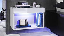 elb Due Comodini Design sospesi o a Terra. Frontali in 12 Colori a Scelta. Anche con con luci a LED. Modello Giga (Bianco Lucido)