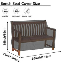 HSGAV Copertura per Panca da Giardino 2 Posti, Fodera per Divano, Antivento, Anti-UV, Resistente agli Strappi, Tessuto Oxford 210D, Copertura per Panca da Patio,134X66X89cm, Nero