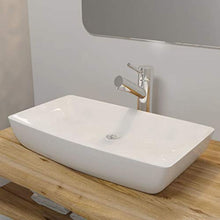 lavabo da bagno, Ceramico lussuoso in Forma rettangolare Bianco 710 x 380 x 135 mm