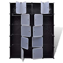Armadietto Modulare, Armadietto in Moduli Plastici, Armadio Cubo Guardaroba Modulare con 14 Scomparti Mobiletto per Camera da Letto, Ingresso, 37x146x180.5 cm