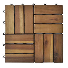 vidaXL Set 20 pz Piastrelle acacia per pavimento giardino esterno 30 x 30 cm