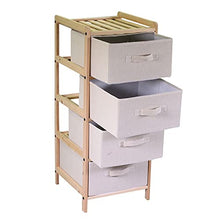 Vacchetti Mobiletto Vigo cassettiera 4 cassetti Naturale Rettangolare, Wood, Multicolor, Grande
