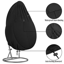 Callni Poltrona sospesa, impermeabile, antivento/resistente alle intemperie, materiale Oxford 600D, resistente agli strappi, copertura per poltrona sospesa, 115 x 190 cm, colore nero