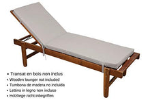 STOF - Materasso/lettino da sole sfoderabile, colore lino, 55 x 180 cm, 100% microfibra, fissaggio a clip (sdraio in legno non incluso)
